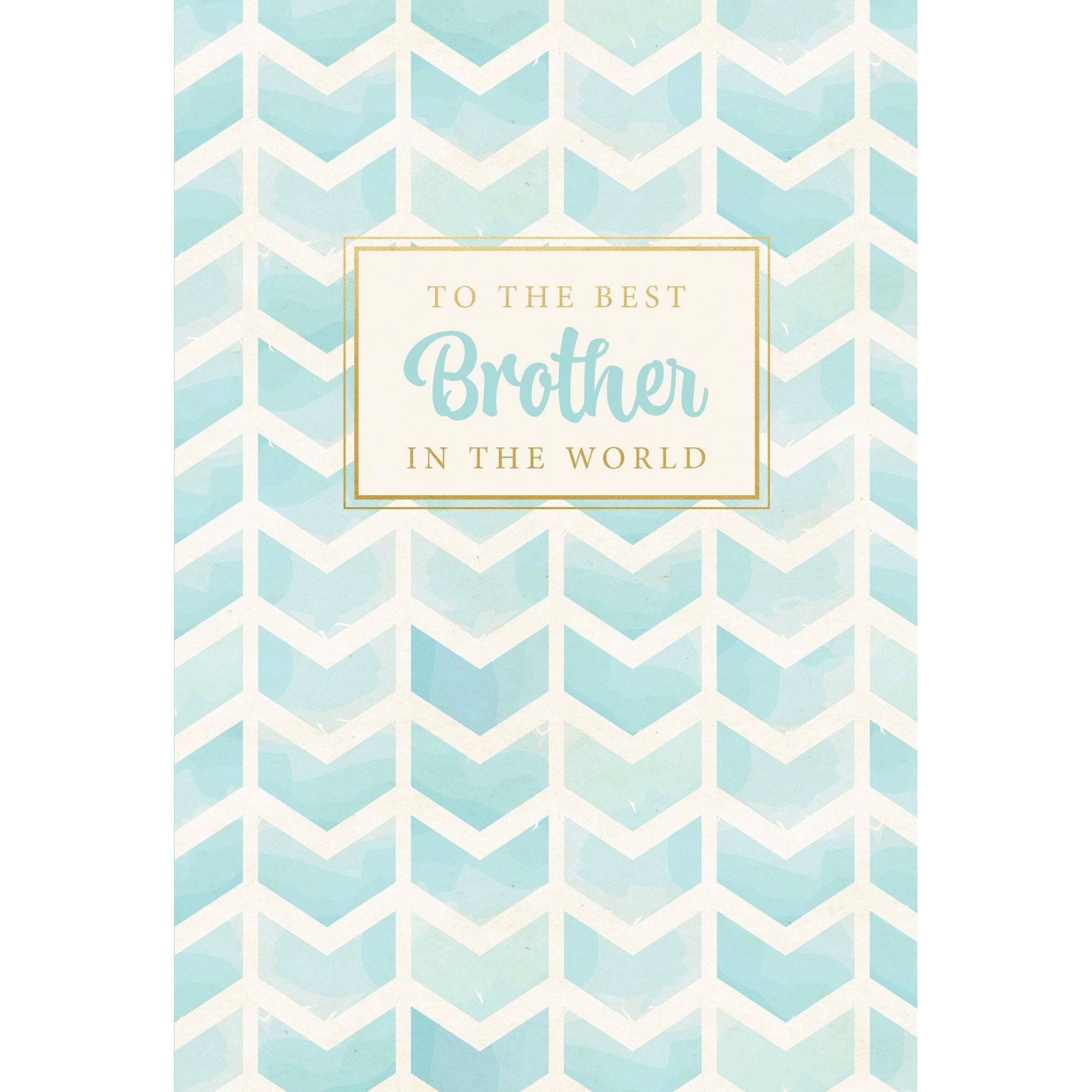 Blue Chevron Birthday Card for Brother by Pictura, featuring a stylish chevron pattern and birthday greeting on high-quality paper.